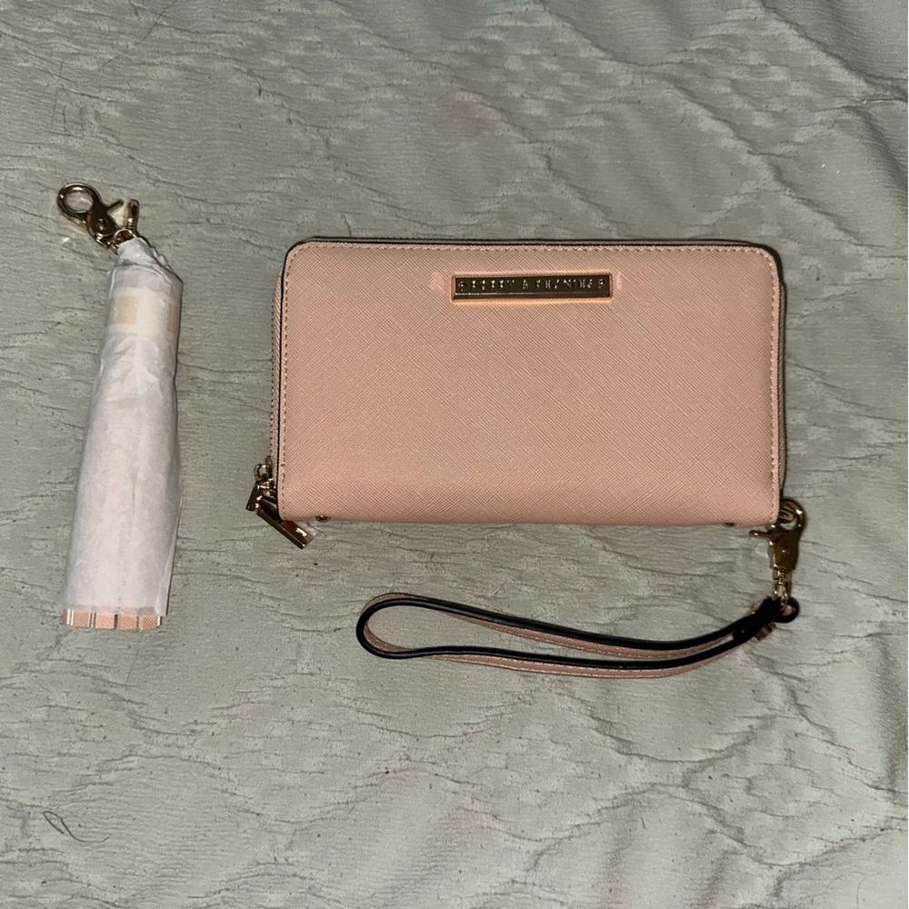 Poppy & Peonies Essentials Wallet Blush Pink Wristlet Tassle